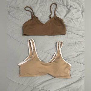 2 Brown Bathing Suit Tops